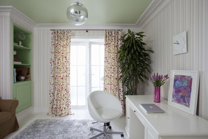 paralume per soffitto color pistacchio