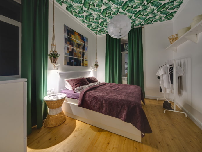 carta da parati a motivi per soffitto in verde