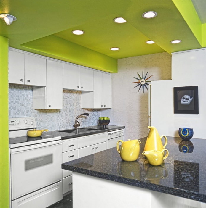 struttura del soffitto verde in cucina