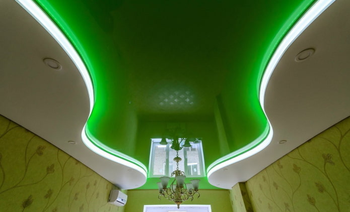 tessuto elasticizzato verde con retroilluminazione