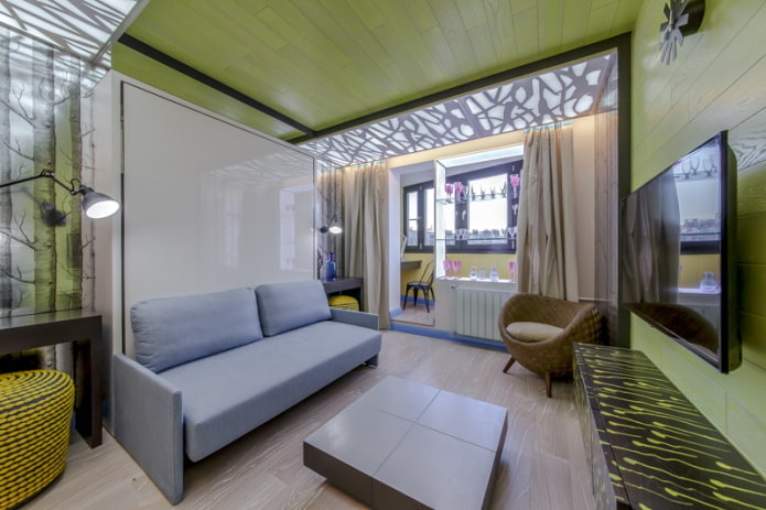 soffitto in legno verde