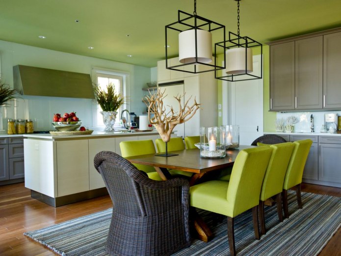 soffitto teso verde opaco