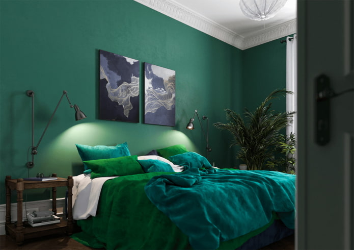 camera da letto verde