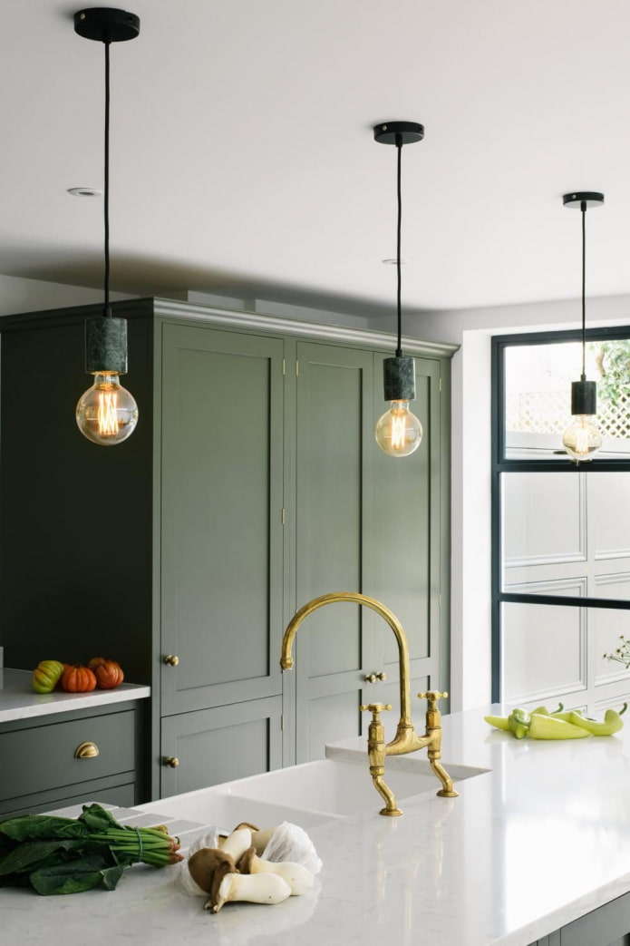 cucina verde moderna