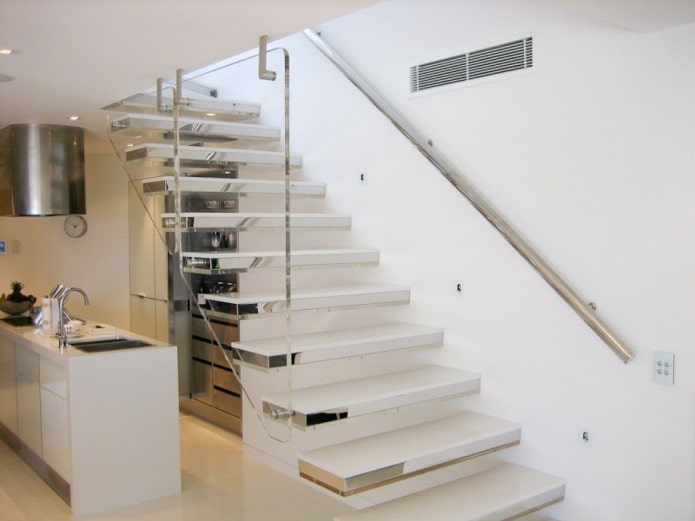 Piastrelle a specchio nel design delle scale