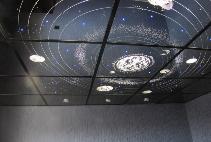 design del soffitto a specchio cielo stellato