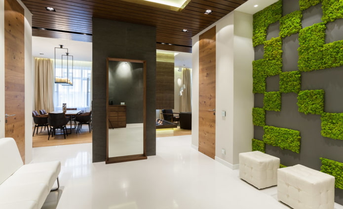 specchio in corridoio in stile ecologico