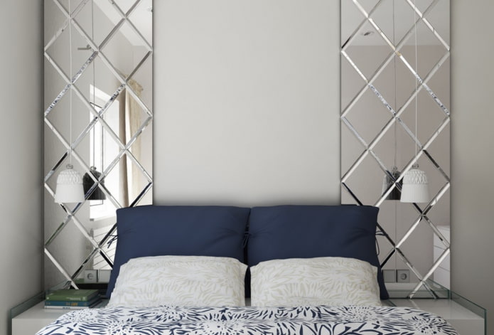 specchio con diamanti nell'interno della camera da letto
