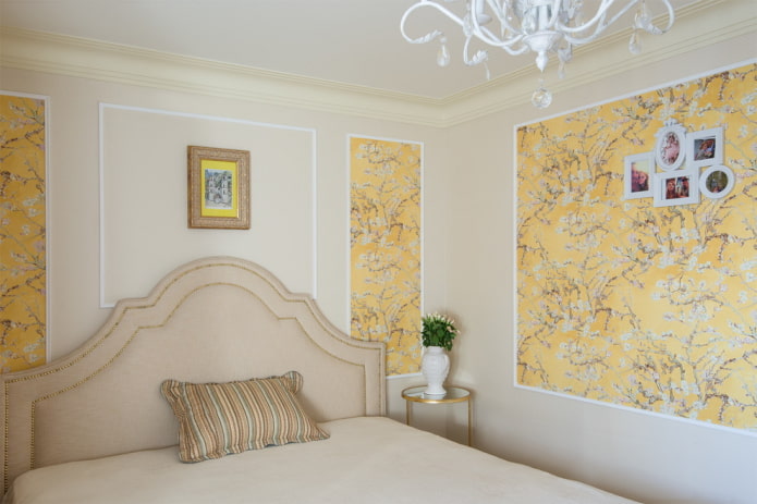 decorare la carta da parati con le modanature