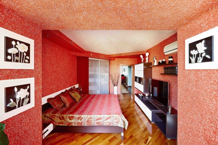 carta da parati liquida in camera da letto
