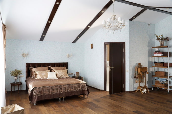 camera da letto con carta da parati liquida