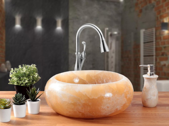 lavabo in pietra liquida sotto onice