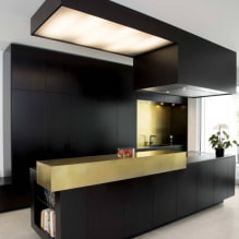 Come usare il colore oro negli interni della cucina?-0