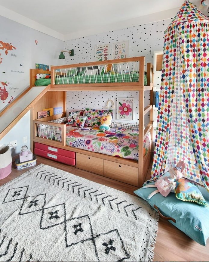 cameretta per bambini di diverse età